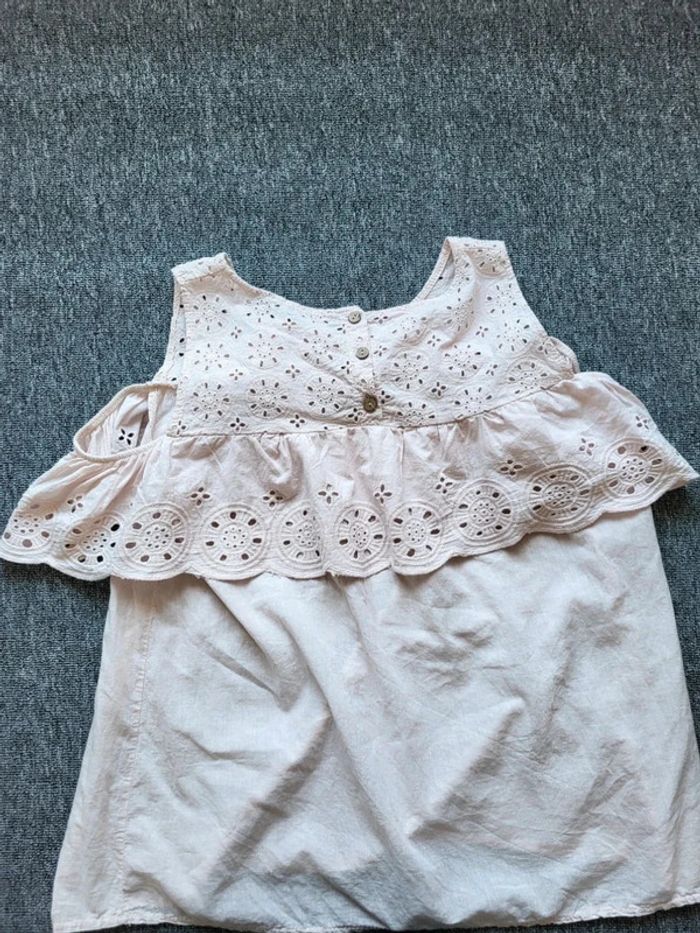 Top Broderie Anglaise - Rose - Bohème Chic - Taille Unique - Détails Volants - Made in Italy - photo numéro 3
