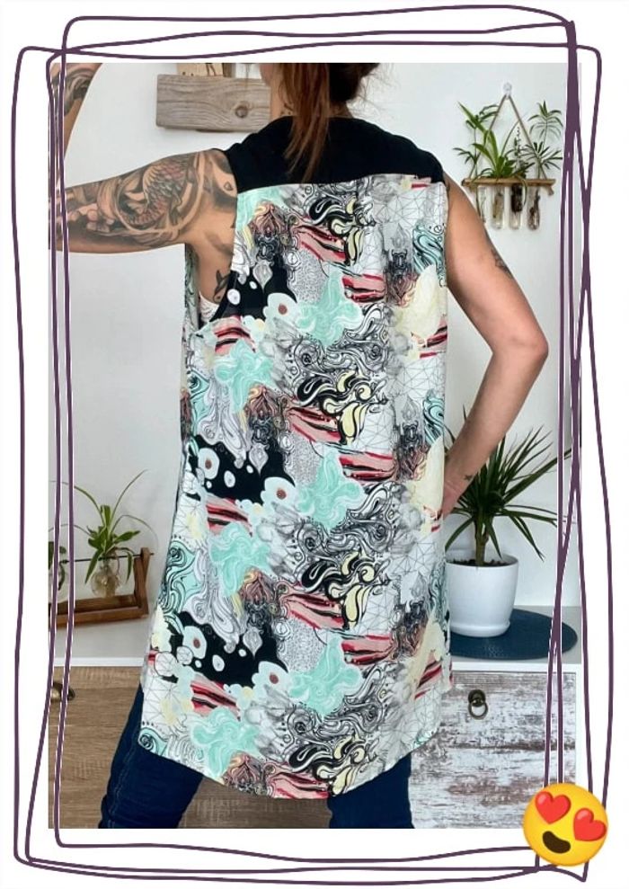 Blouse longue , tunique sans manches taille 50 - modavista - photo numéro 4