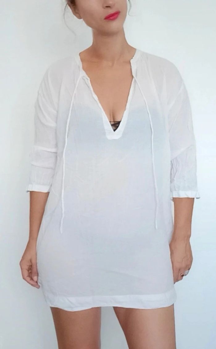 Blouse longue rayée transparente taille 36 - photo numéro 3