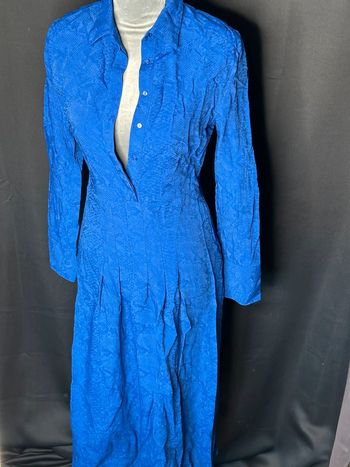 Superbe, robe, serpent, bleu électrique, mango, taille M