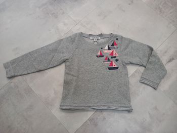 Pull gris argenté fille 3 ans