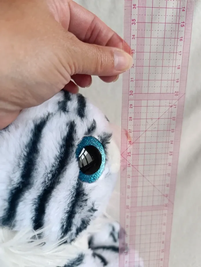 Peluche tigre blanc 33 cm - photo numéro 5