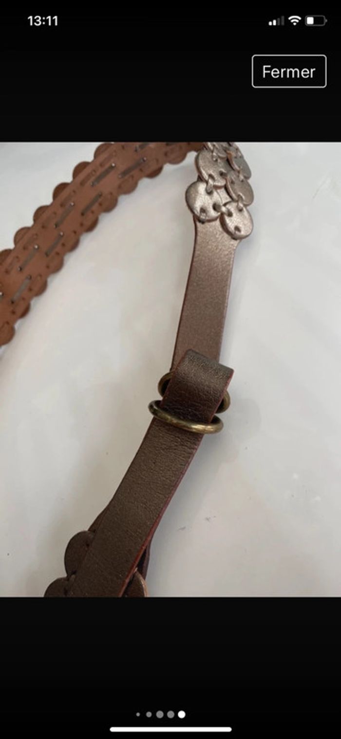 Ceinture en cuir bronze - photo numéro 6