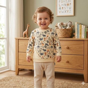 Look Bébé Mixte 18–24 Mois – Ensemble Bébé Chic Safari Sable 