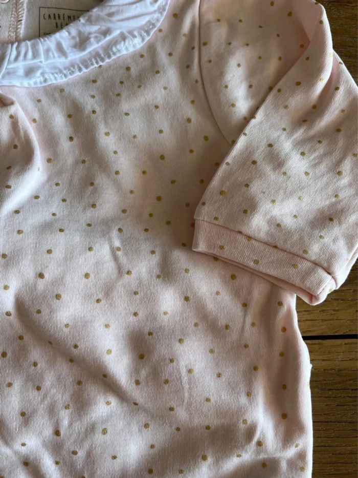 Pyjama rose pâle à pois dorés Carrément Beau - photo numéro 2