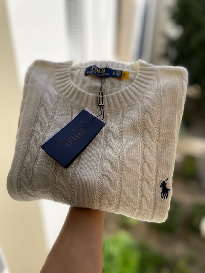 Pull Torsadé Ralph Lauren Beige - Taille S - photo numéro 5
