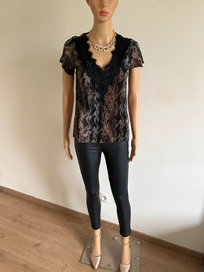 Blouse imprimée à manches courtes Morgan taille XS jamais portée - photo numéro 3