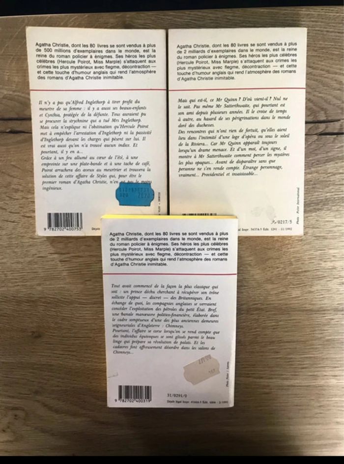 Lot de livres thrillers Agatha Christie Vintage - photo numéro 2
