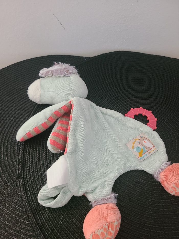 Doudou Attache tétine - Cheval Âne Biscotte et Pompon - MOULIN ROTY - photo numéro 3