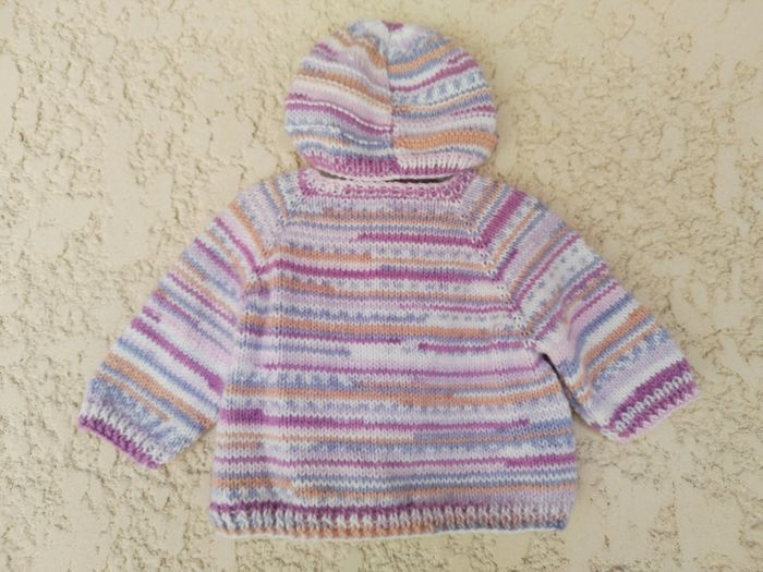 Bébé Layette Ensemble Brassière/Gilet et son Bonnet assorti - photo numéro 3