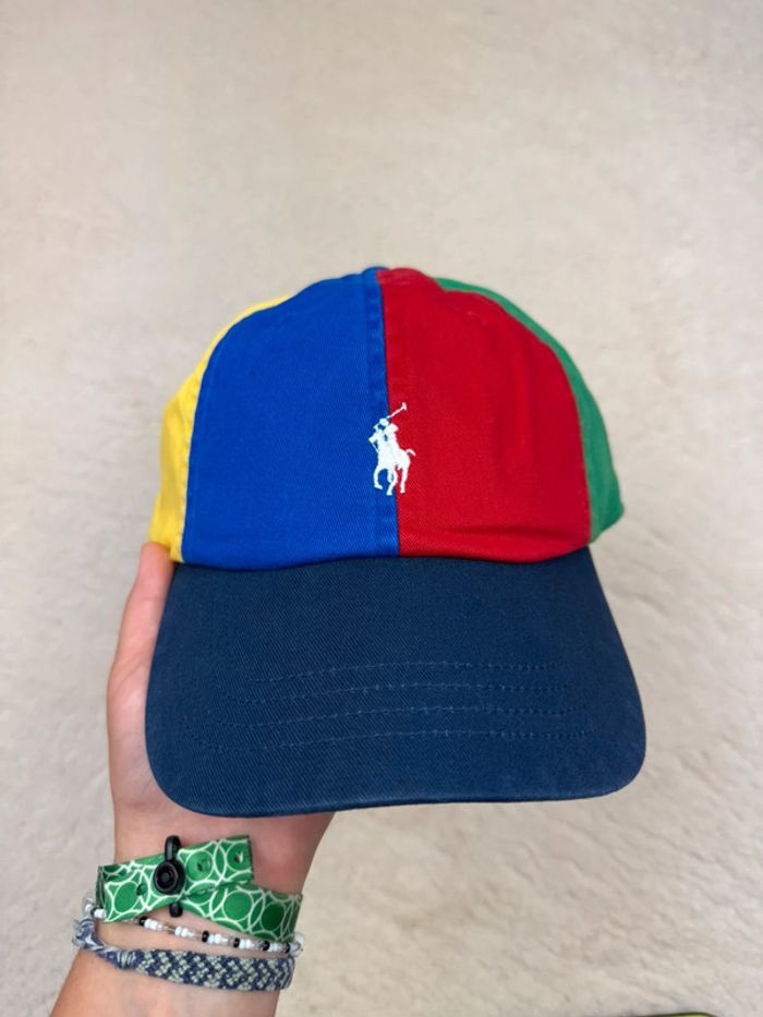 Casquette Ralph Lauren Multicolore Logo Brodé Neuve - photo numéro 2