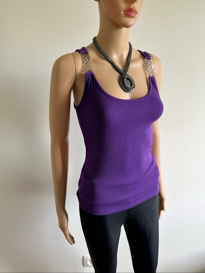 Débardeur violet sans manches Morgan taille XS jamais porté - photo numéro 2