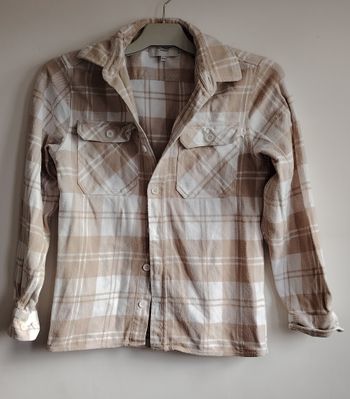 Surchemise femme à carreaux beige & écru BZB – taille XXS
