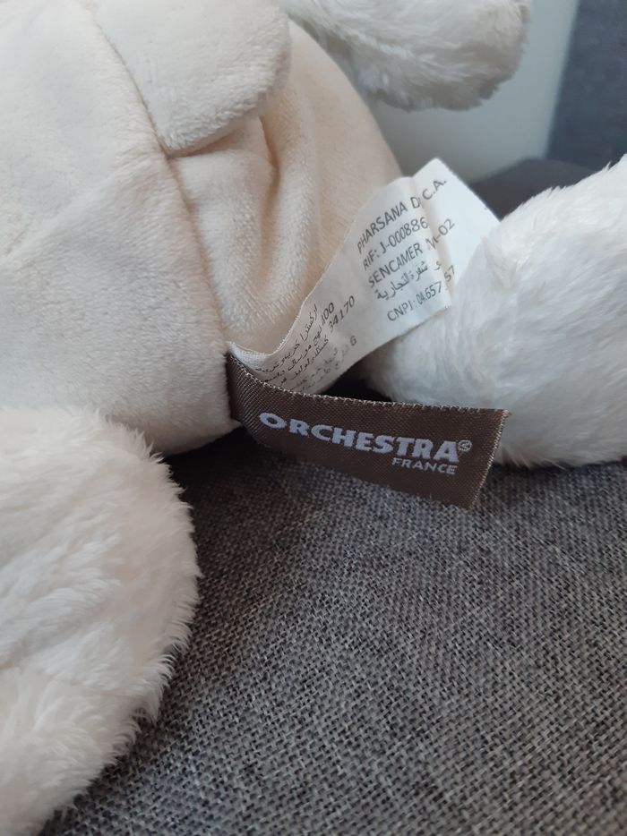 Peluche / Doudou Orchestra Ours / Ourson blanc Noël - photo numéro 6