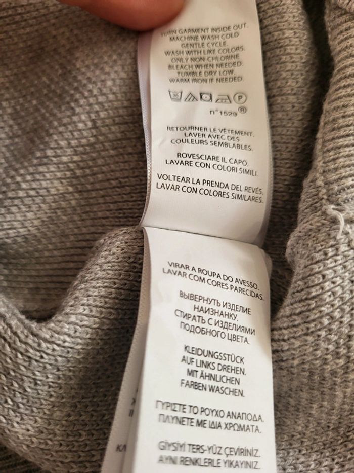 Pull quart zip Ralph Lauren gris pima cotton logo brodé gris 100% coton - XL - photo numéro 11