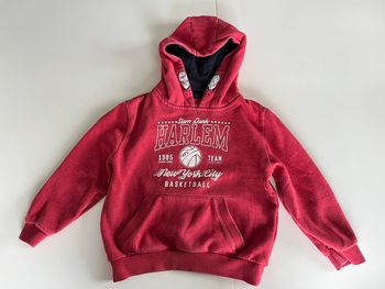 Sweat à capuche rouge basketball 4 ans