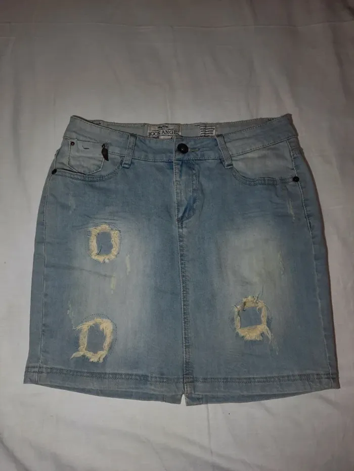 Jupe en jean rock Angel