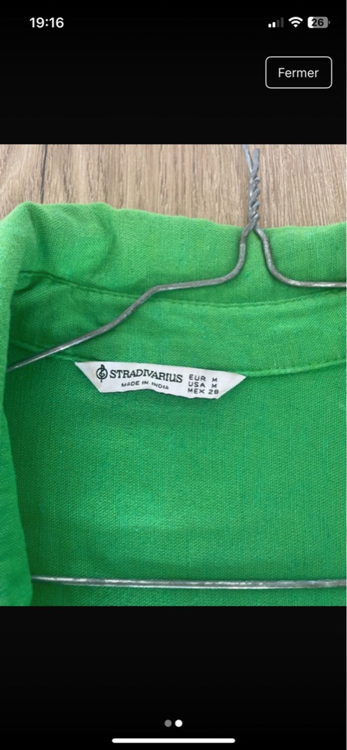 Chemise verte Stradivarius taille M 🌿 - photo numéro 2