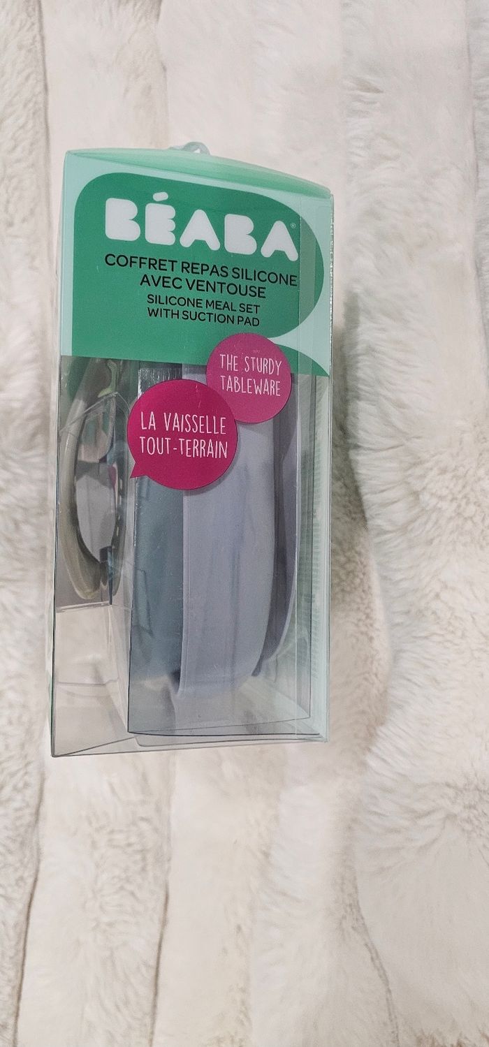 Coffret repas en silicone avec ventouse bleu BEABA neuf - photo numéro 4