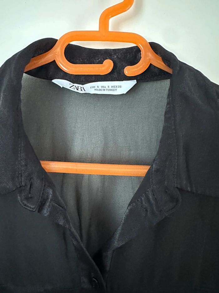 Chemise bi-matière noire - Zara - photo numéro 5