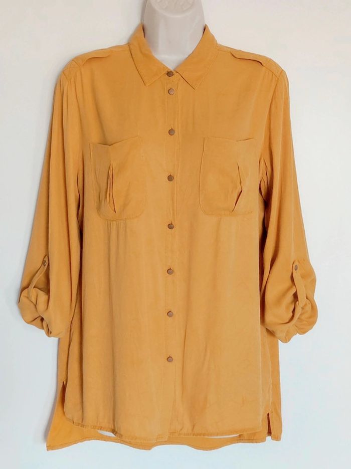 Chemise jaune moutarde daim vintage / Promod - 38/M - photo numéro 13