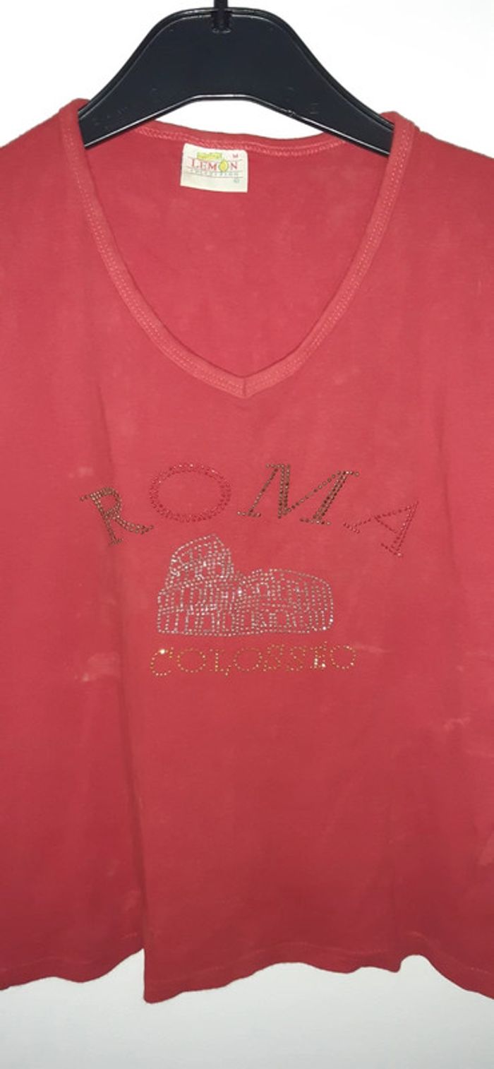 T-shirt rouge Roma - photo numéro 2