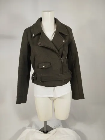 Veste en laine kaki chiné - American Vintage A258