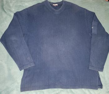 Pull Col en V - Vintage - Côtelé - Broderie htp 🧥 Tissaia  - Taille XL