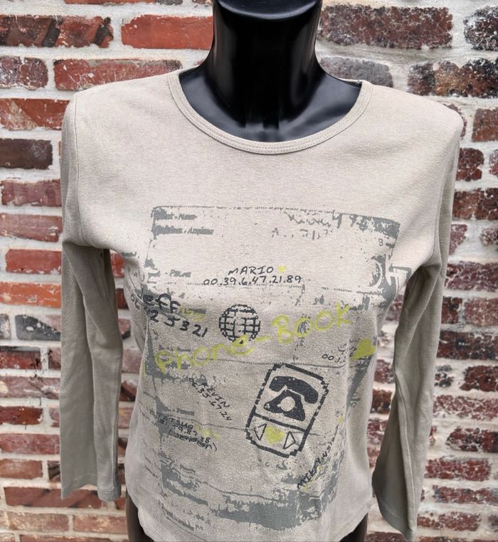 🌿T-shirt manches longues kaki Taille 40 – Cache Cache - photo numéro 2