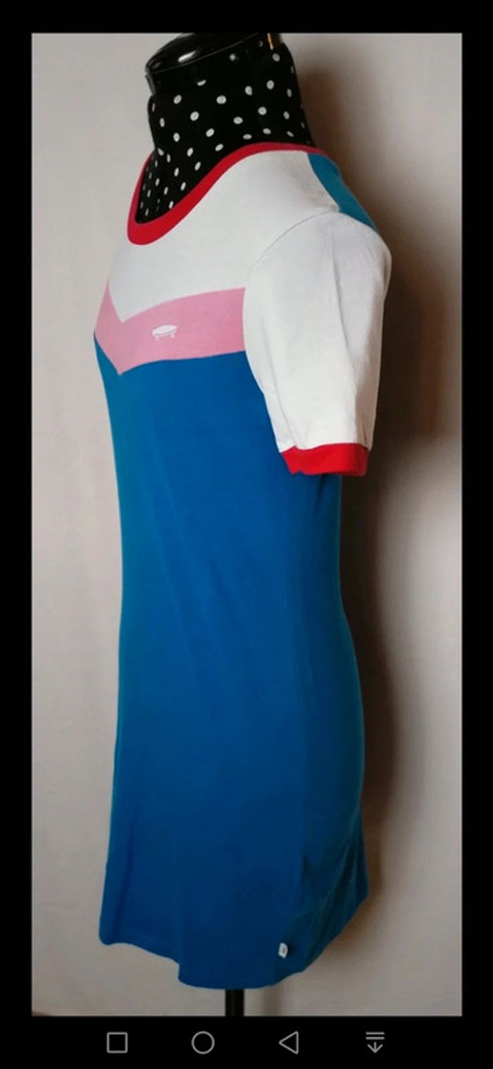 Robe courte sport skate bleu blanc rouge Taille XS Vans - photo numéro 5
