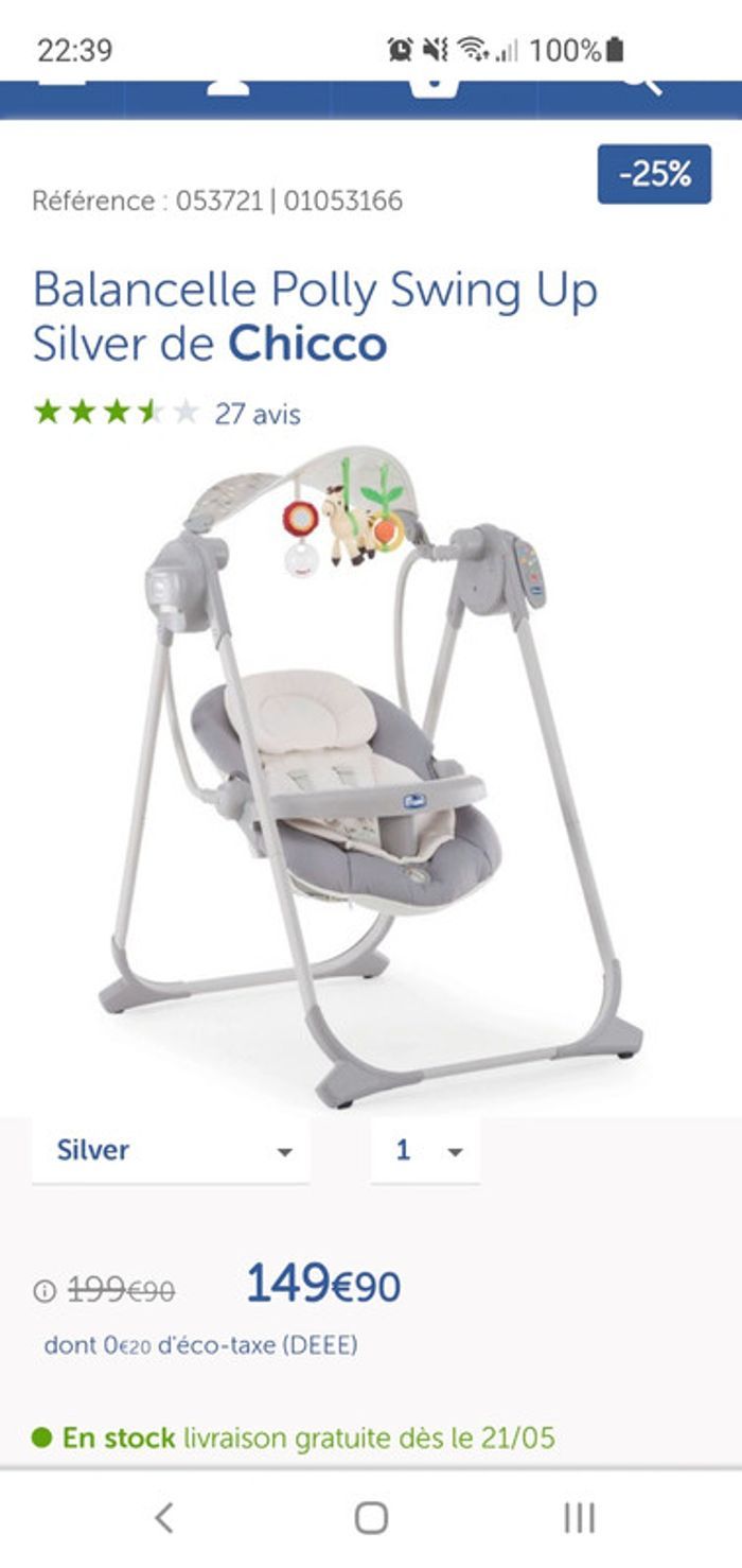 Balancelle Polly Swing Up de Chicco - photo numéro 5
