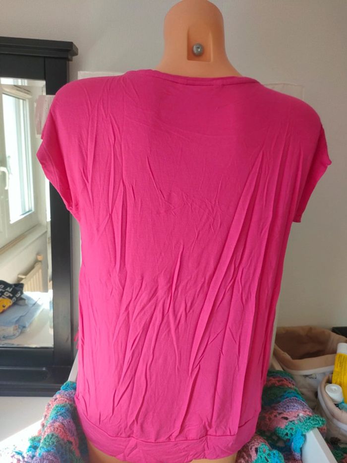 Blouse manche courte, rose fushia, camaïeu, T.3/40 - photo numéro 3