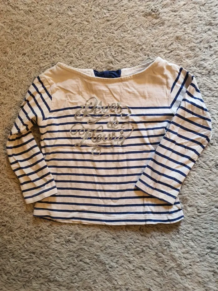 Sous-pull marinière Verbaudet taille 3 ans.