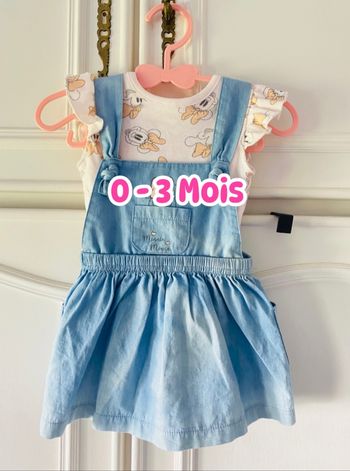 Ensemble Robe Bretelle Jean Légère Tee Shirt Minnie