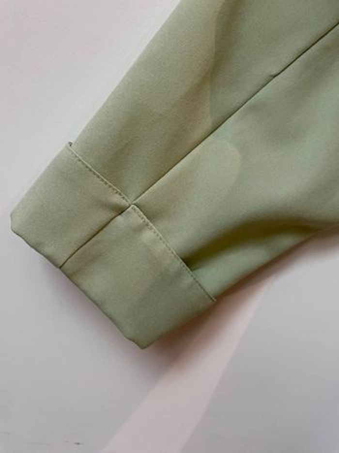 Veste chemise longue unie vert pastel manches 3/4 Afibel taille 42 - photo numéro 8
