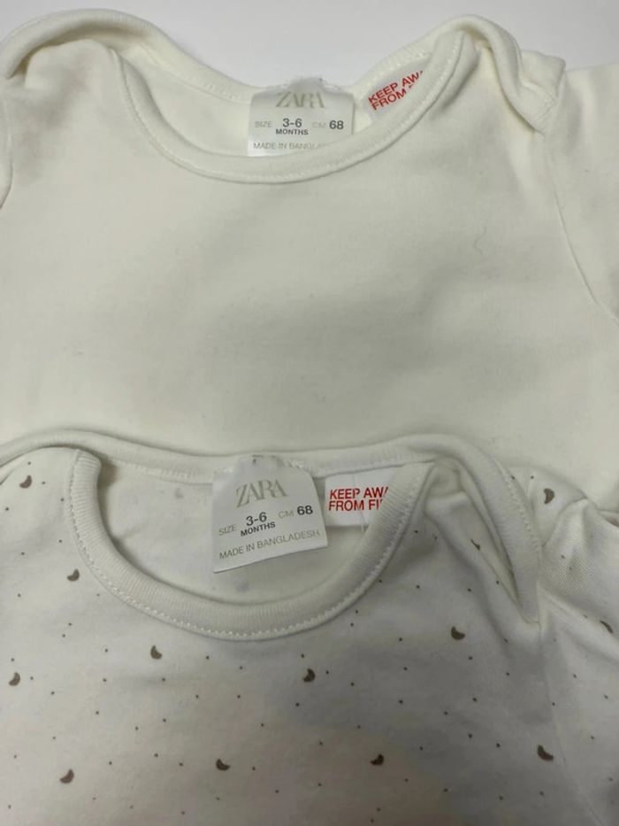 Lot de 2 Body Zara baby longues manches taille 3-6 mois - photo numéro 2