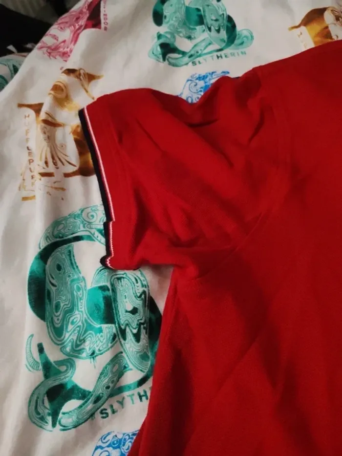Polo rouge manches courtes taille M - photo numéro 3