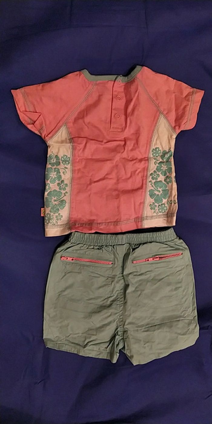 Ensemble tee shirt et short, 6 mois - photo numéro 2
