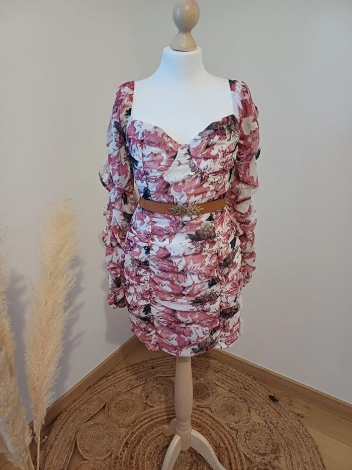 Robe froncée fleurie Missguided taille XS 34 - photo numéro 6