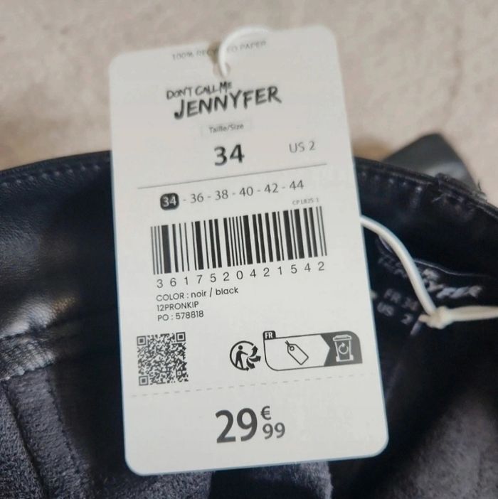 Pantalon droit similicuir neuf Jennifer taille 34 - photo numéro 6