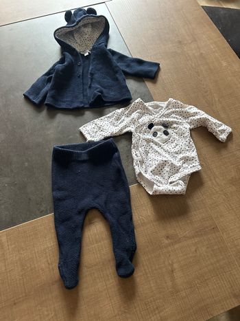 Ensemble 3 pièces en point mousse bébé taille 3 mois Verbaudet