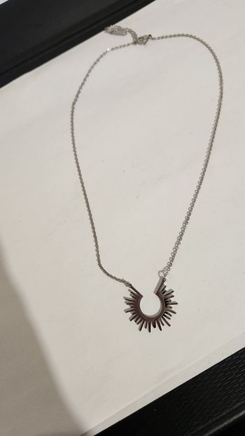 Collier soleil argenté acier inoxydable 