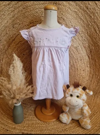 Jolie tee-shirt rose avec cœur fille sergent major 7 ans