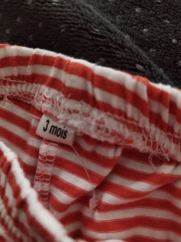 Short en coton rayé blanc et rouge - photo numéro 4