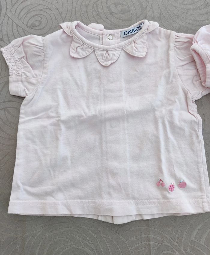 Lot de Tee-shirt 6 mois pressions dos - photo numéro 2