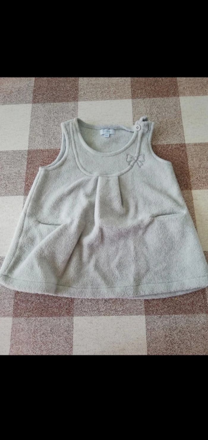 Robe hiver laine bouillie grise tex 9 mois