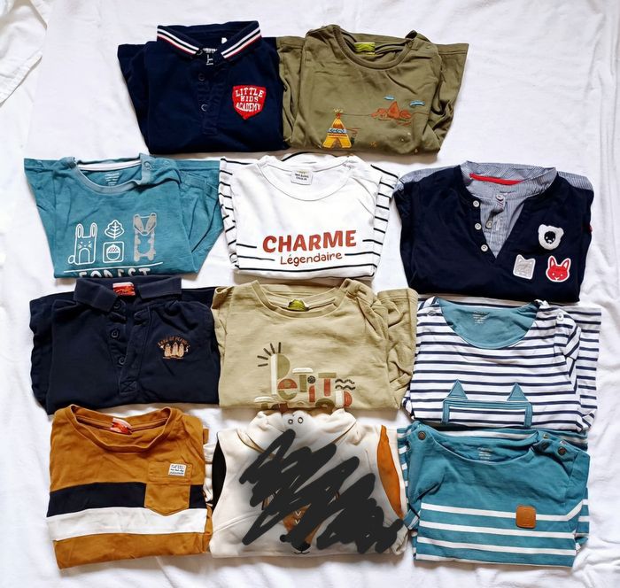 Lot de tee shirt manches longues 24 mois