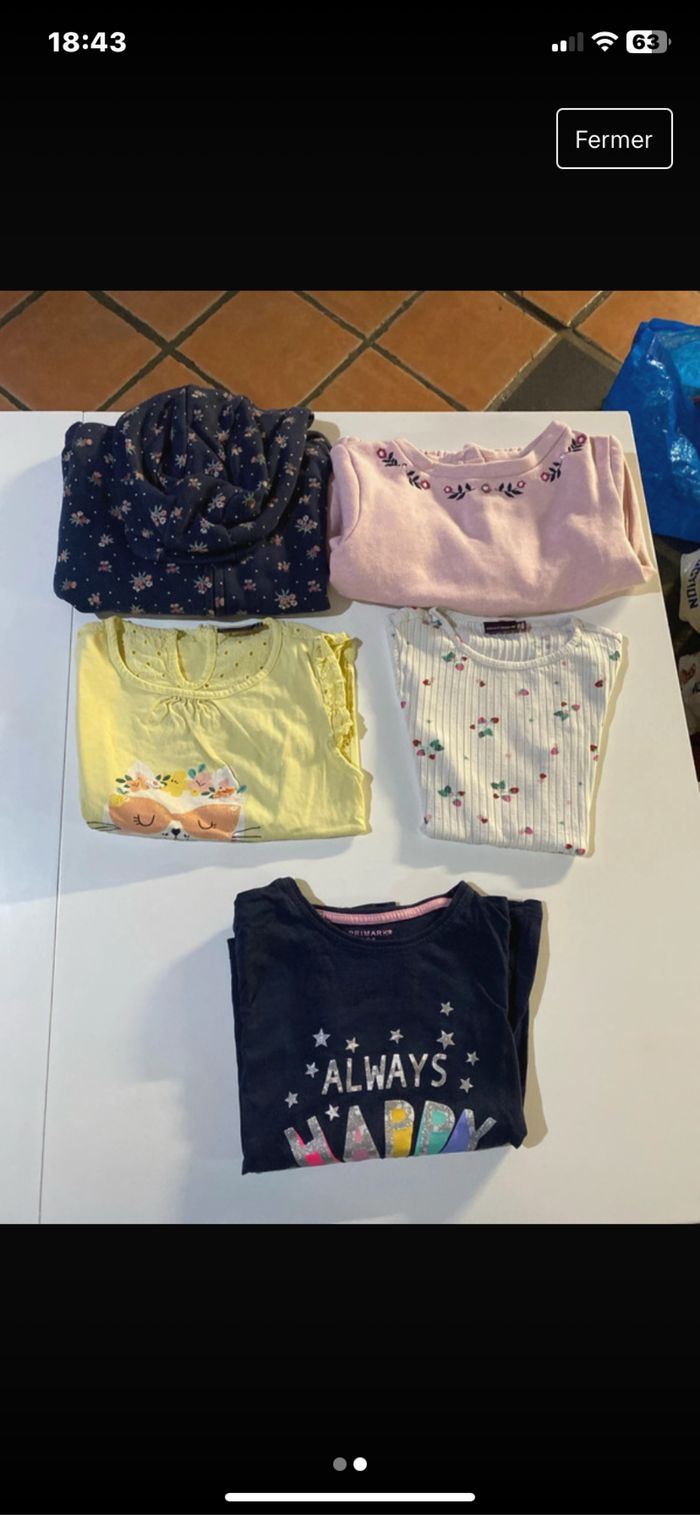 Lot de 5 vêtements fille taille 7 ans plusieurs marques - photo numéro 2