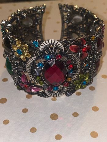 Bracelet multicolore fleurs strass