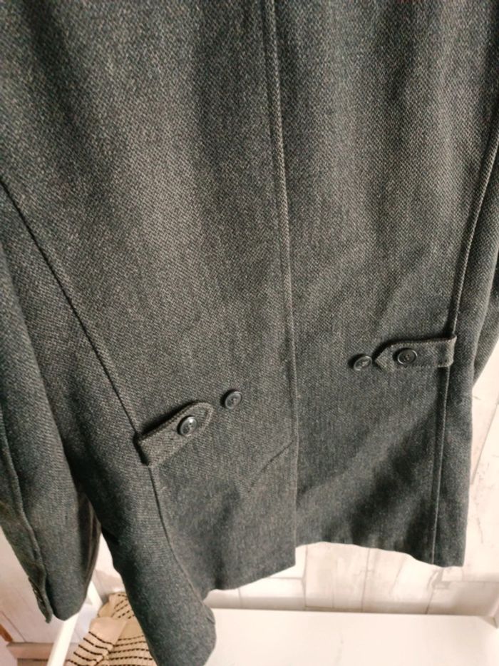 Manteau mi-long caban gris - photo numéro 3